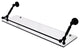 Waverly Place 30" Floating Glass Shelf with Gallery Rail, Matte Black