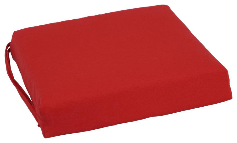 Blazing Needles Indoor 16 x 16 Twill  Chair Cushion, Ruby Red