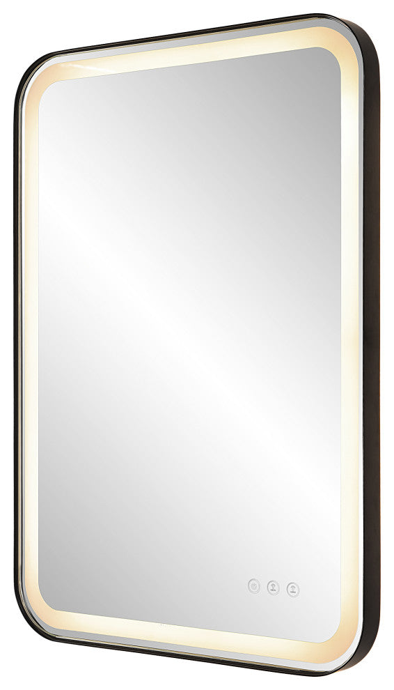 Uttermost Crofton Lighted Black Vanity Mirror