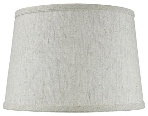 Hardback Shallow Drum Lamp Shade 10x12x8, Textured Outmeal