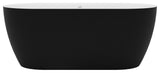 67inch Matte Black Outside Freestanding Solid Surface Soaking Tub