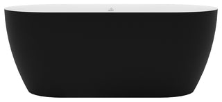 67inch Matte Black Outside Freestanding Solid Surface Soaking Tub