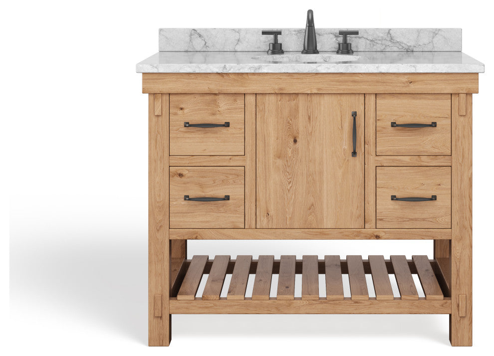 Bosque Bath Vanity, Driftwood, 42", Single Sink, Undermount, Freestanding