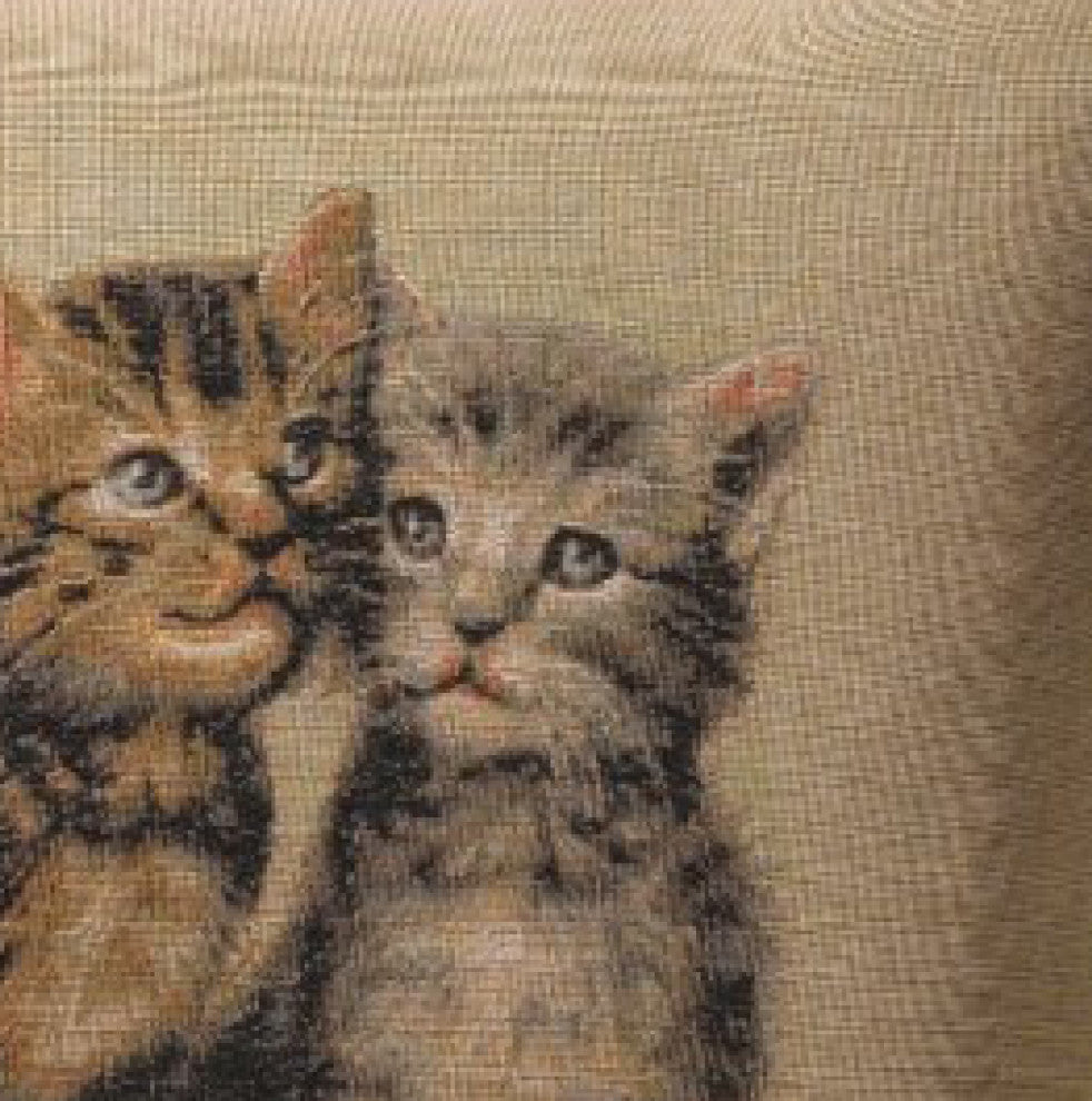 Two kittens I European Cushion Cover