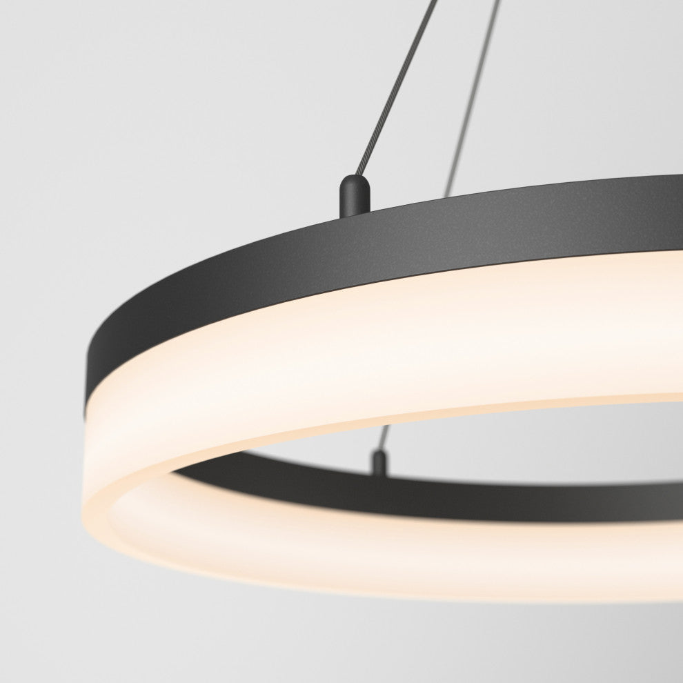 Artika Optical Ring LED Pendant Ceiling Light, Black - Multiple CCT