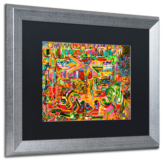 Josh Byer 'Electric Carnival' Art, Silver Frame, Black Mat, 20x16