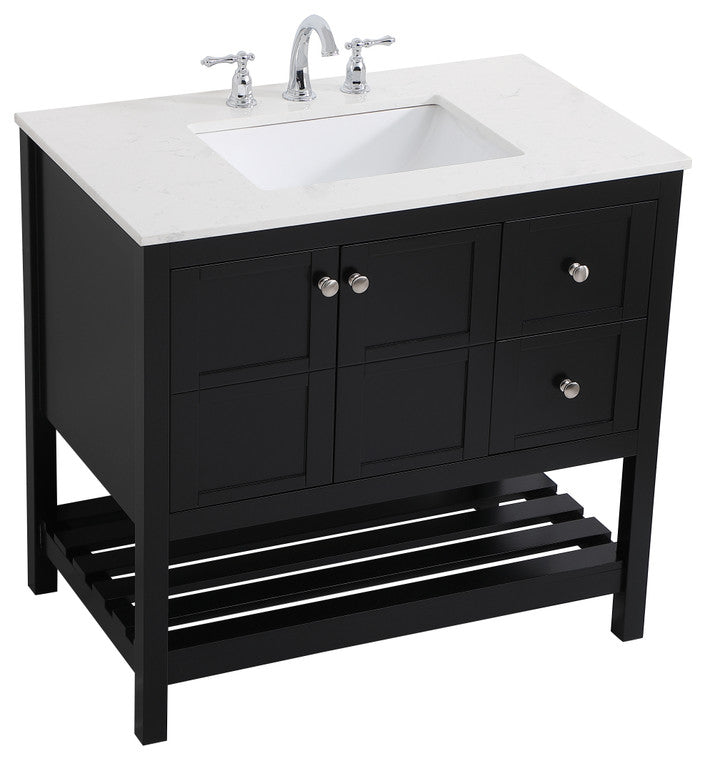 Tucker Black 36" Single Sink Bathroom Vanity
