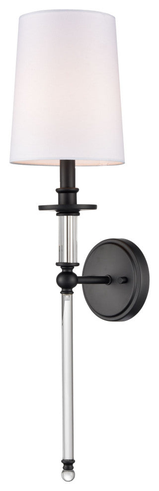 1 Light 6.5 in. Matte Black Sconce