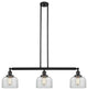 Large Bell 3-Light Island Light, Clear Glass, Oil Rubbed Bronze