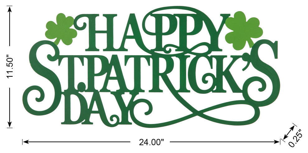 24"L Metal "HAPPY St. Patrick's Day" Wall Decor