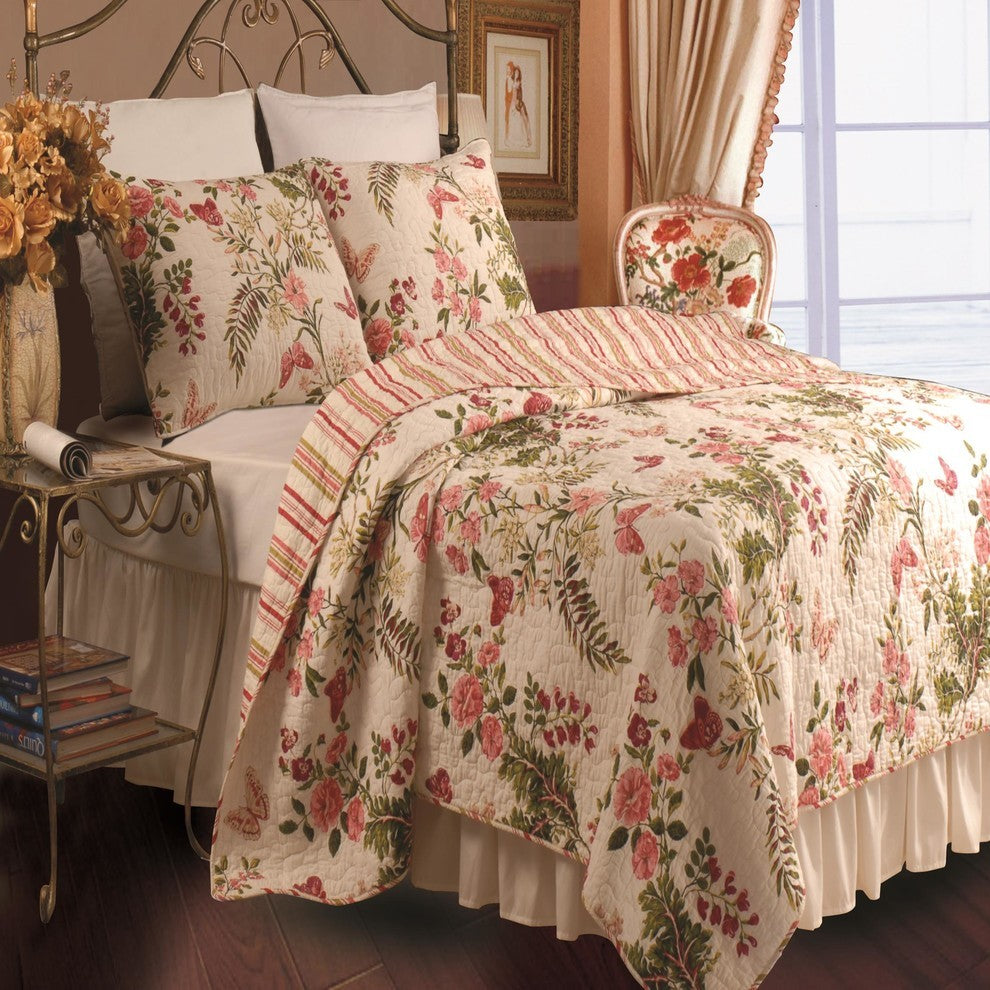 Greenland Home Butterflies Quilt And Sham Set, 2-Piece  Twin