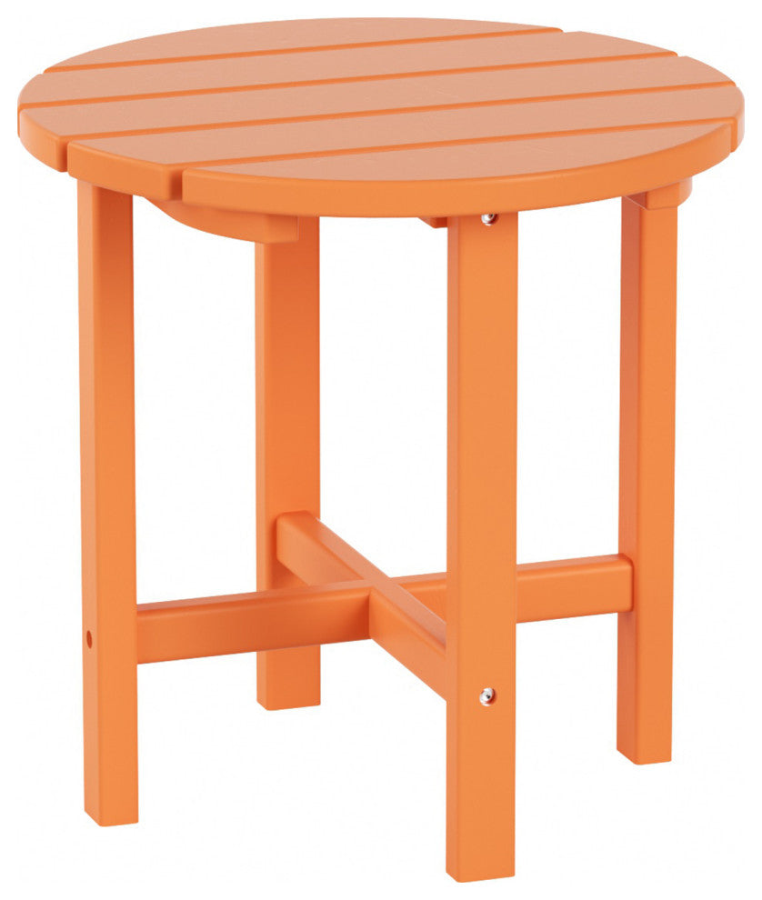 WestinTrends 2PC Outdoor Adirondack Poly Lumber Patio Chair, Side Table Set, Orange
