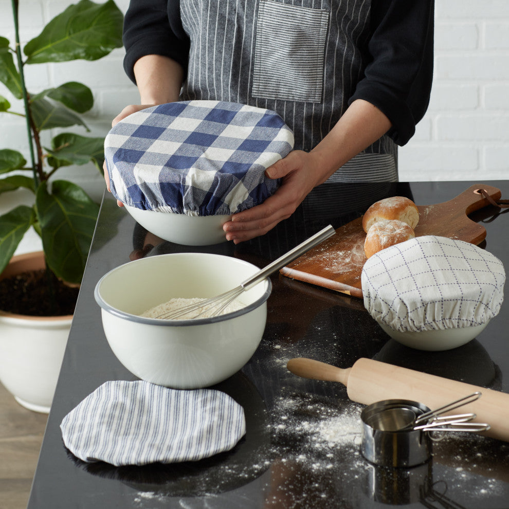 DII Asst French Blue Farmhouse Woven Dish Cover (Set of 3)