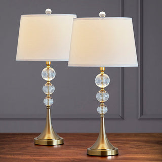Madison 2 Piece Crystal Ball Lamp Set, Gold Brass
