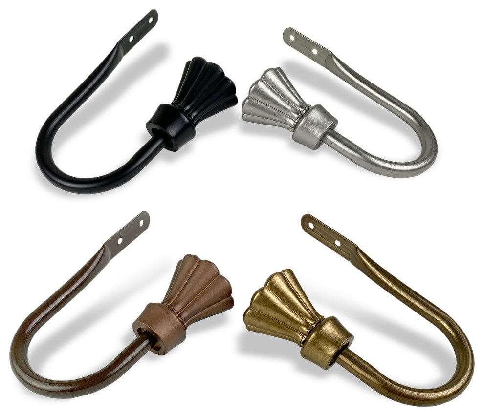 Pasha Curtain Holdback Pair, Antique Brass