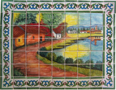 Old Town. Clay Talavera Tile Mural