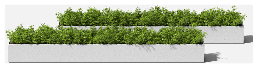 GEO Series Plastic Planter, White, Trough, 2 Pack