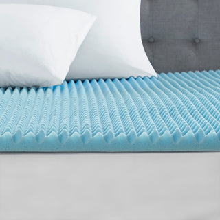 Sleep Philosophy 1.5" Gel Memory Foam Topper, Blue, Queen