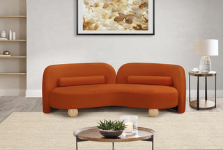 Daphne Upholstered Chair/Loveseat/Sofa, Cognac, Velvet, Sofa