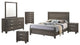 Rustic Gray Wood 6pc Bedroom Set in Cali King with Chest and 2 Nightstands