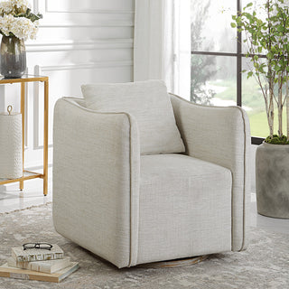 Corben White Swivel Armchair