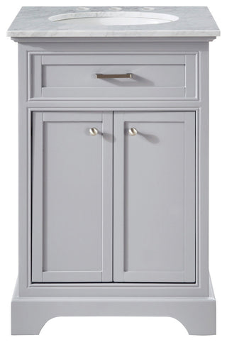 Amber Single Bathroom Vanity, Blue, Light Grey, 24"