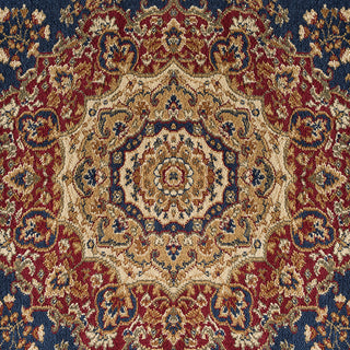 Fiona Traditional Oriental Navy Rectangle Area Rug, 6.7' x 9.6'