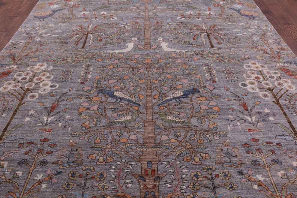 8' 11" X 13' 5" Hand-Knotted Persian Tree Of Life Wool Rug Q9584