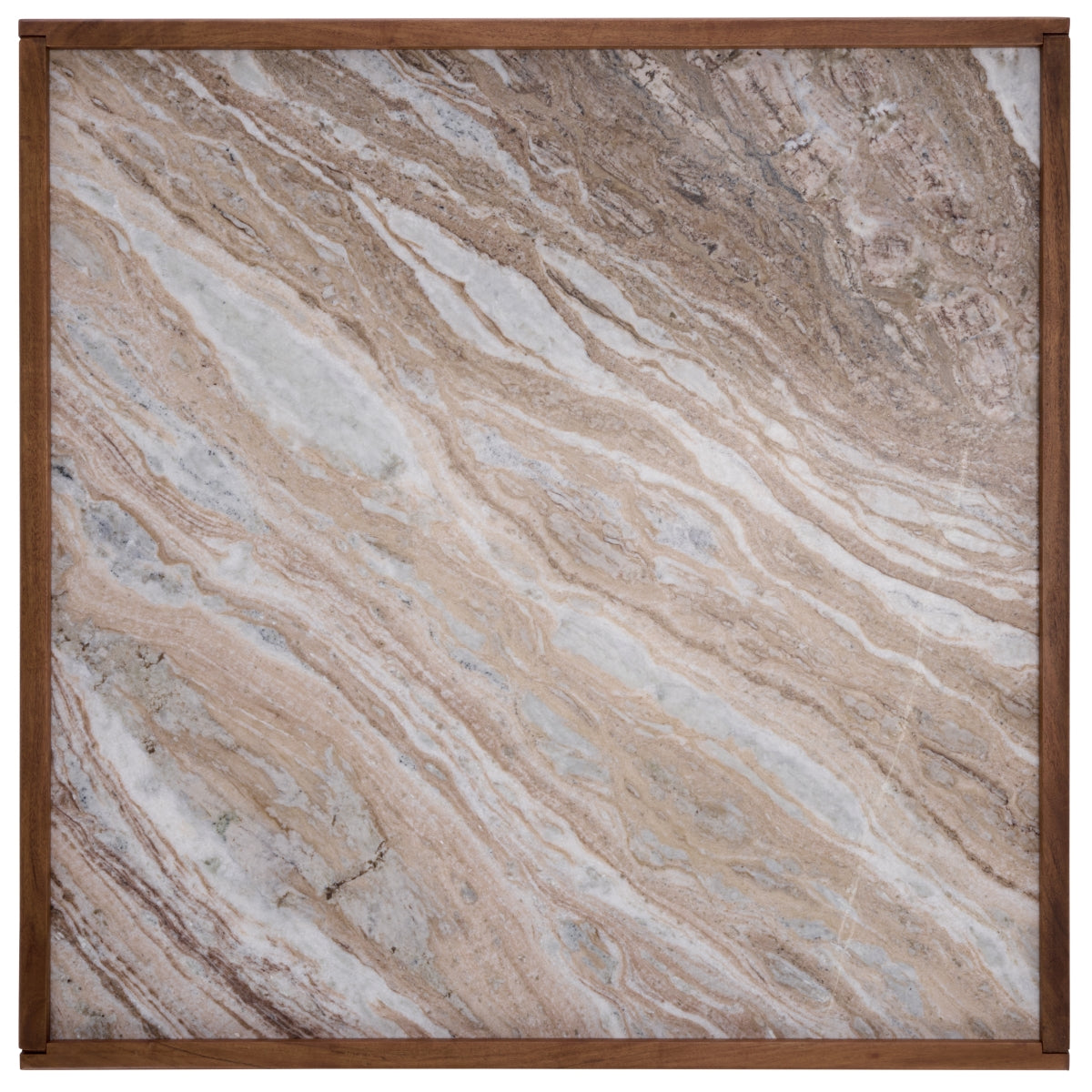 Safavieh Couture Jaslina Marble Top Coffee Table, Dark Walnut/Brown