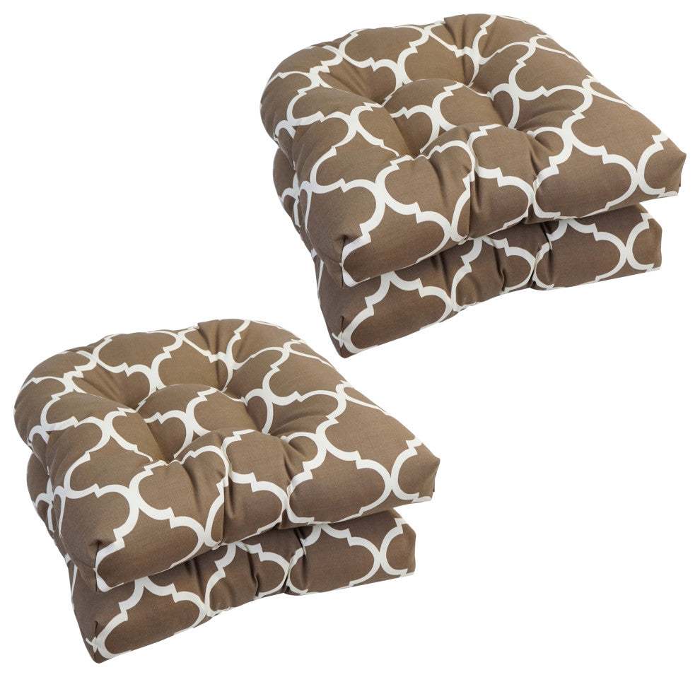 19" U-Shaped Dining Chair Cushions, Set of 4, Landview Mocha