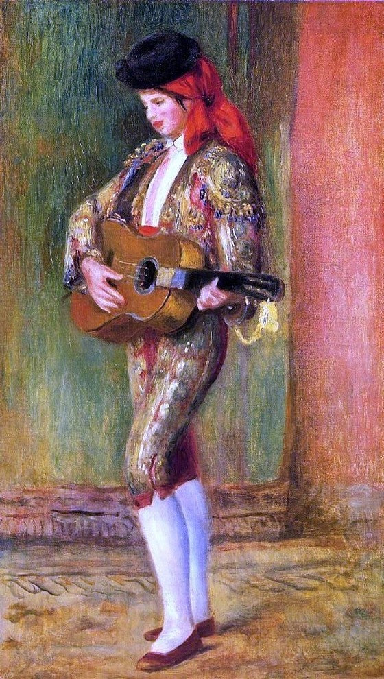 Pierre Auguste Renoir A Young Guitarist Standing Wall Decal