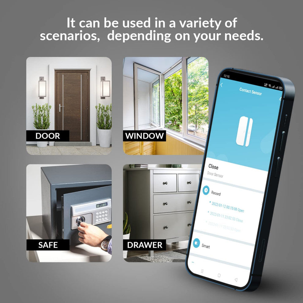 WiFi Door Sensor, Door Alarm System 4 Count