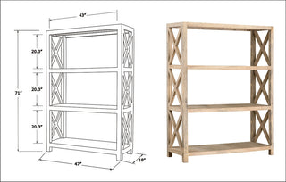 East at Main Bradford Brown Rubberwood Bookcase