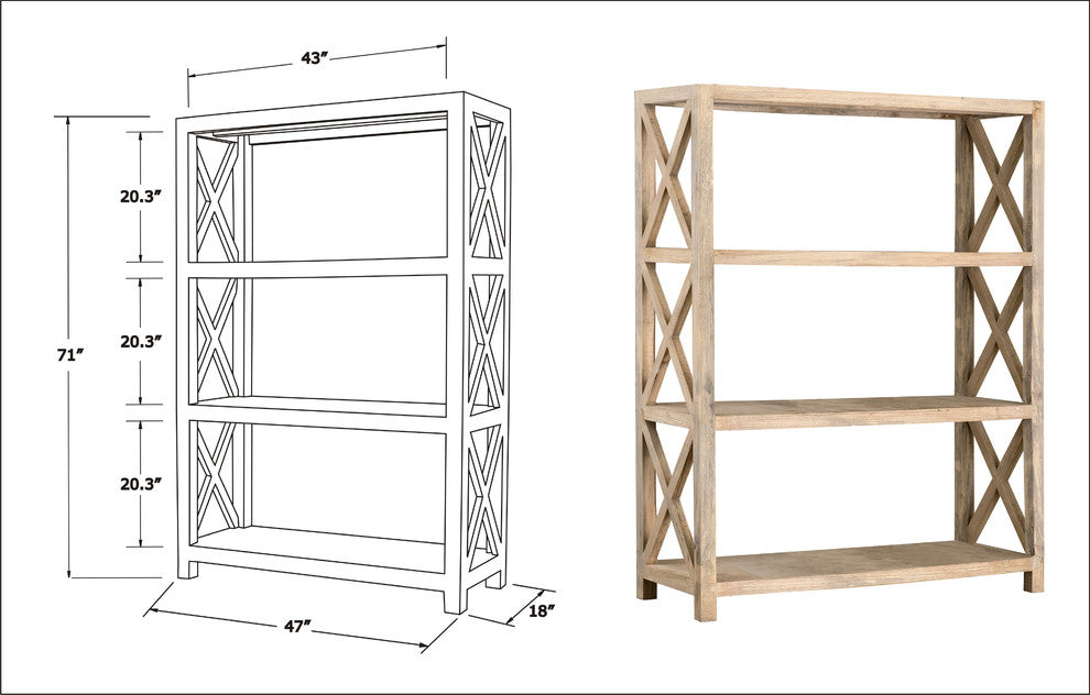 East at Main Bradford Brown Rubberwood Bookcase