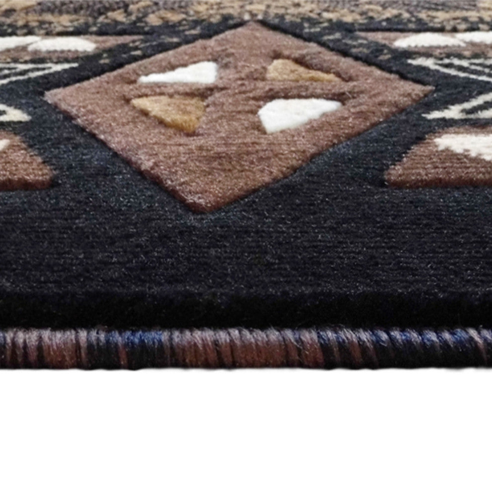 Angie Collection Runner 3' x 16' Chocolate Southwestern Style Area Rug