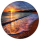 Foaming Waves At Beautiful Sunset, Seashore Art Round Wall Art, 36"