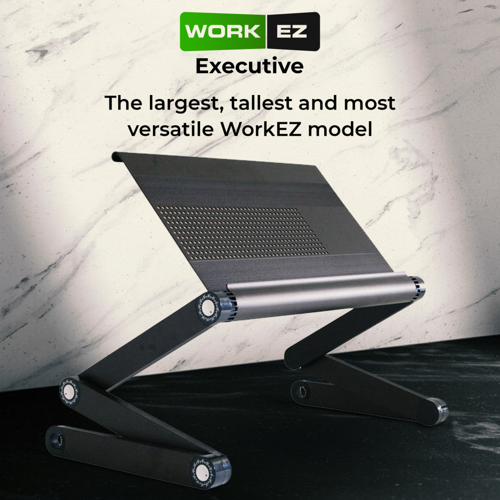 Workez Adjustable Height, Ergonomic Aluminum Cool Laptop Stand, Black