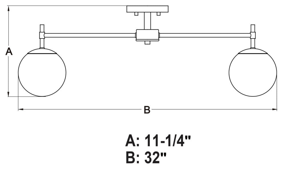 Vaxcel Lighting C0297 Armitage 5 Light 32"W Semi-flush Ceiling - Matte Black