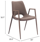 Desi Dining Chair, Set of 2 Brown/Walnut