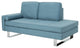 GDF Studio Phelps Modern Fabric Chaise Loveseat, Blue/Silver