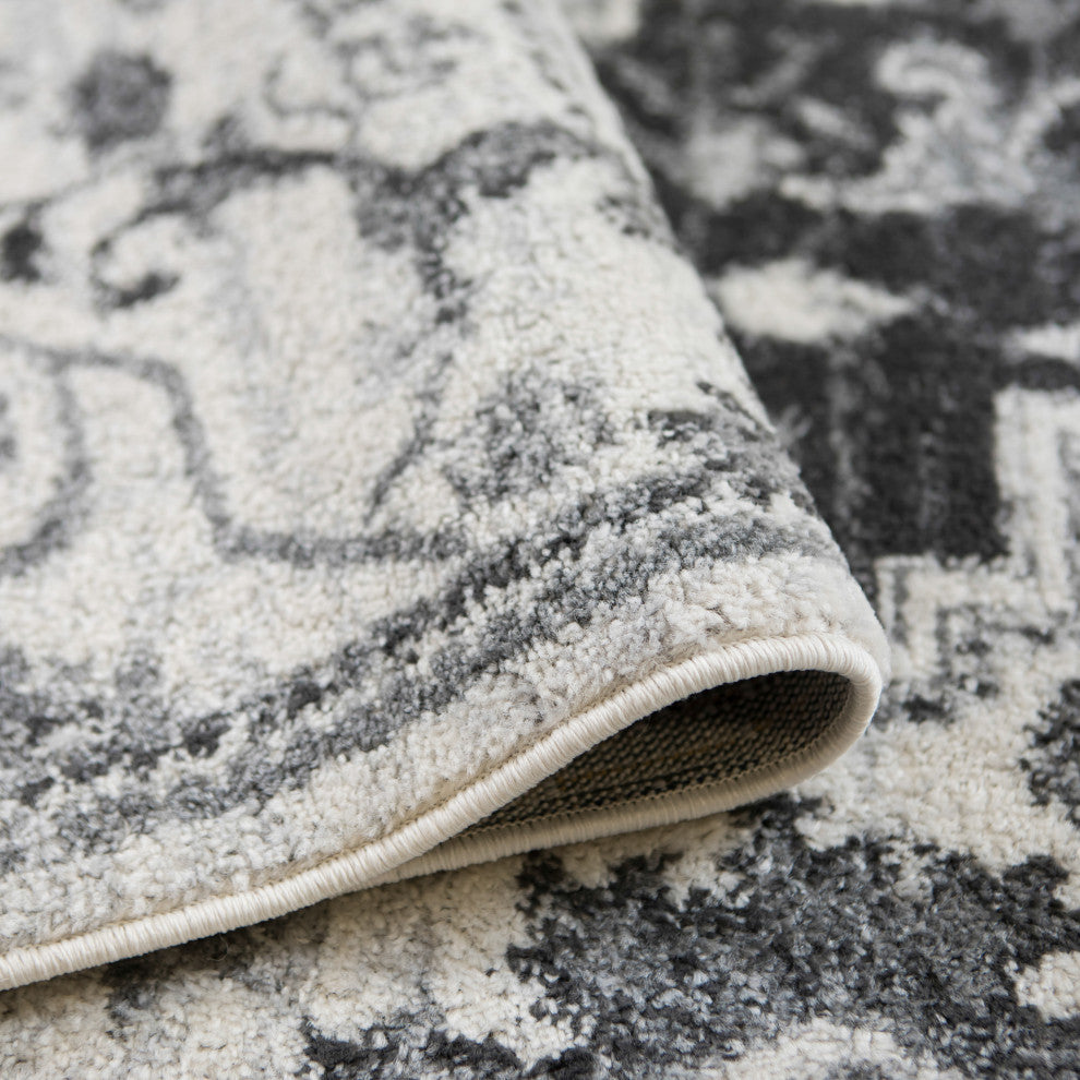 Alexandria Yana Power-Loomed Polypropylene Area Rug, Dark Gray, 2'6" X 10'3"
