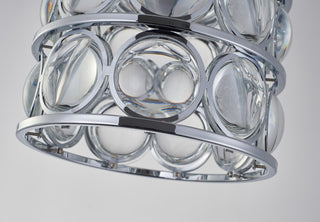 Chrome Metal Single Pendant Lighting With Clear Magnifying Glass