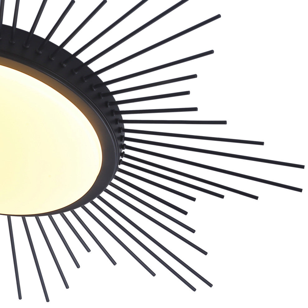 Modern 1-Light Geometric Circle Ceiling Light LED Flush Mount Light, Black