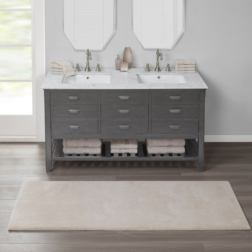 Madison Park Signature Marshmallow Bath Rug, Taupe, 20x24" Contour
