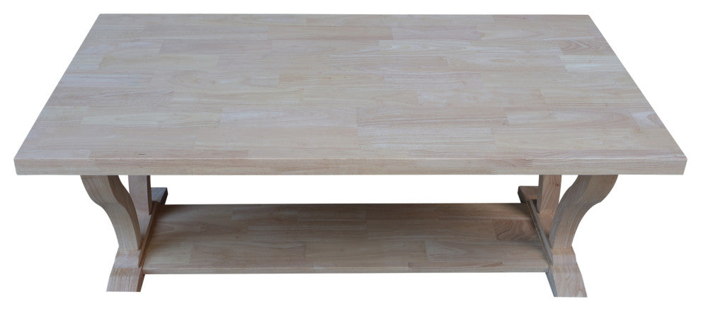 LaCasa Solid Wood Coffee Table, Unfinished
