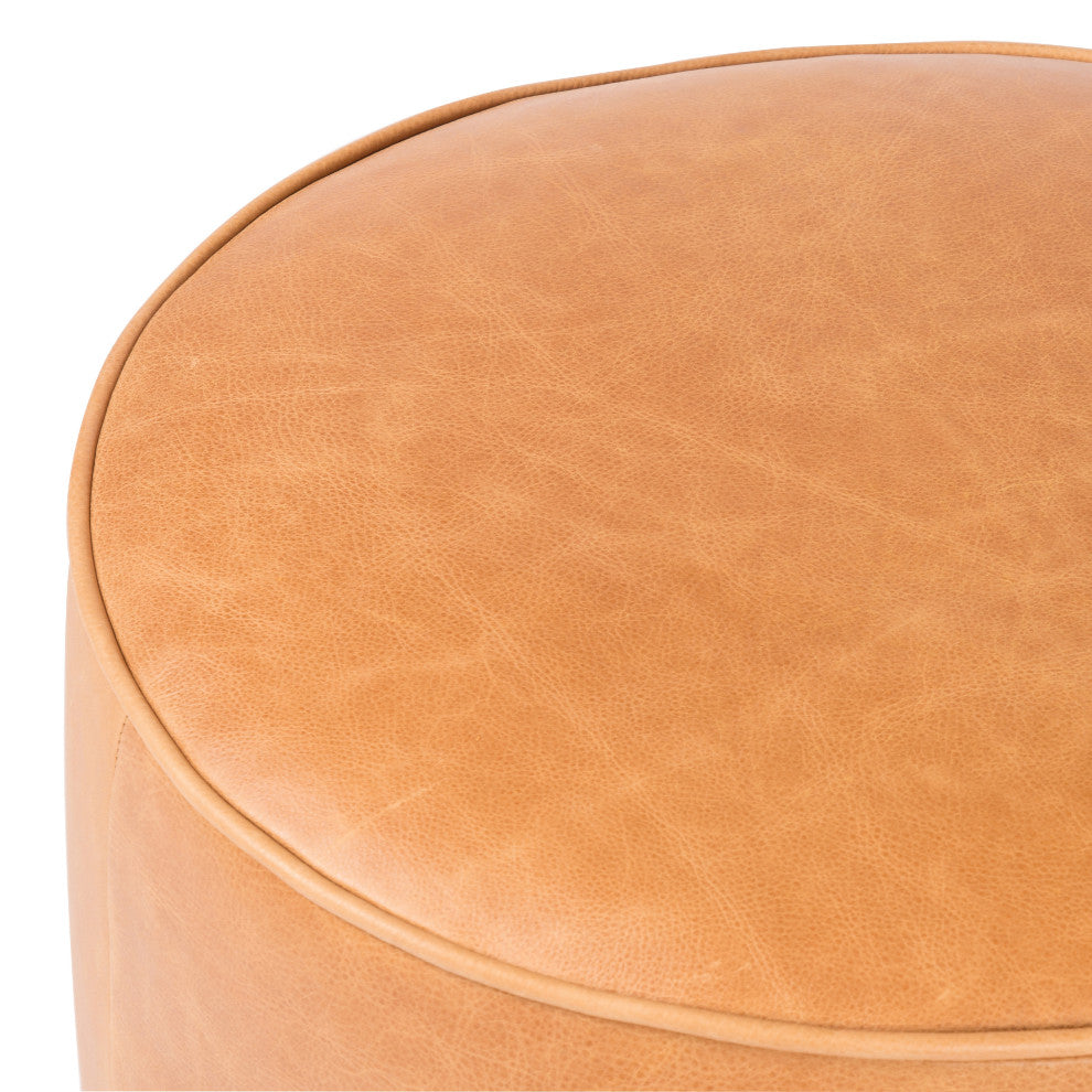 Sinclair Round Ottoman- Butterscotch
