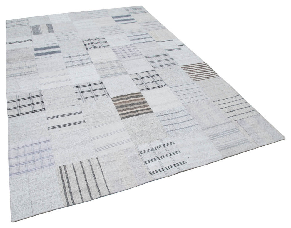 Rug N Carpet - Handmade Oriental 6' 8'' x 9' 10'' Vintage Patchwork Kilim Rug