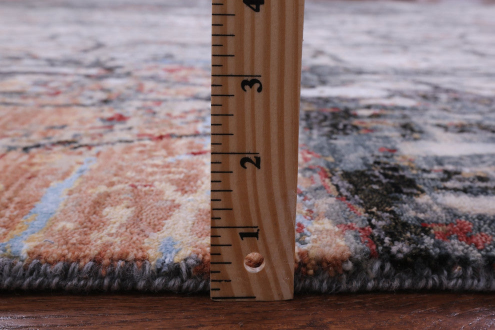 9' 1" X 12' 1" Wool and Silk Urban Design Handmade Modern Rug Q8870