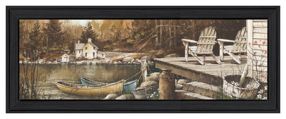 "Lounging" By John Rossini, Printed Wall Art, Ready To Hang, Black Frame