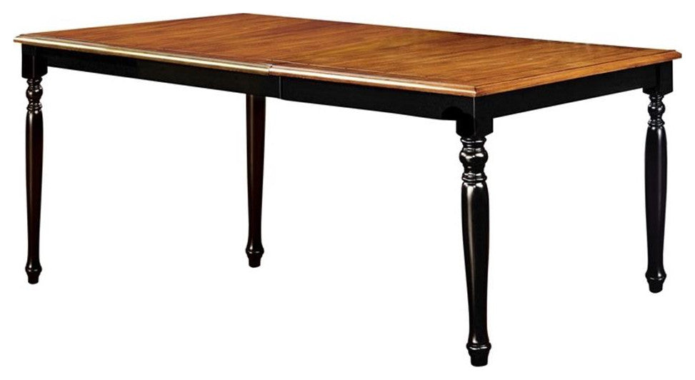 Furniture of America Sallie Transitional Wood Extendable Dining Table in Black